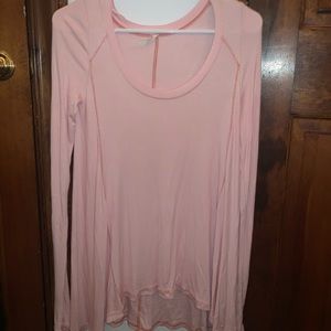Free people pink long sleeve shirt